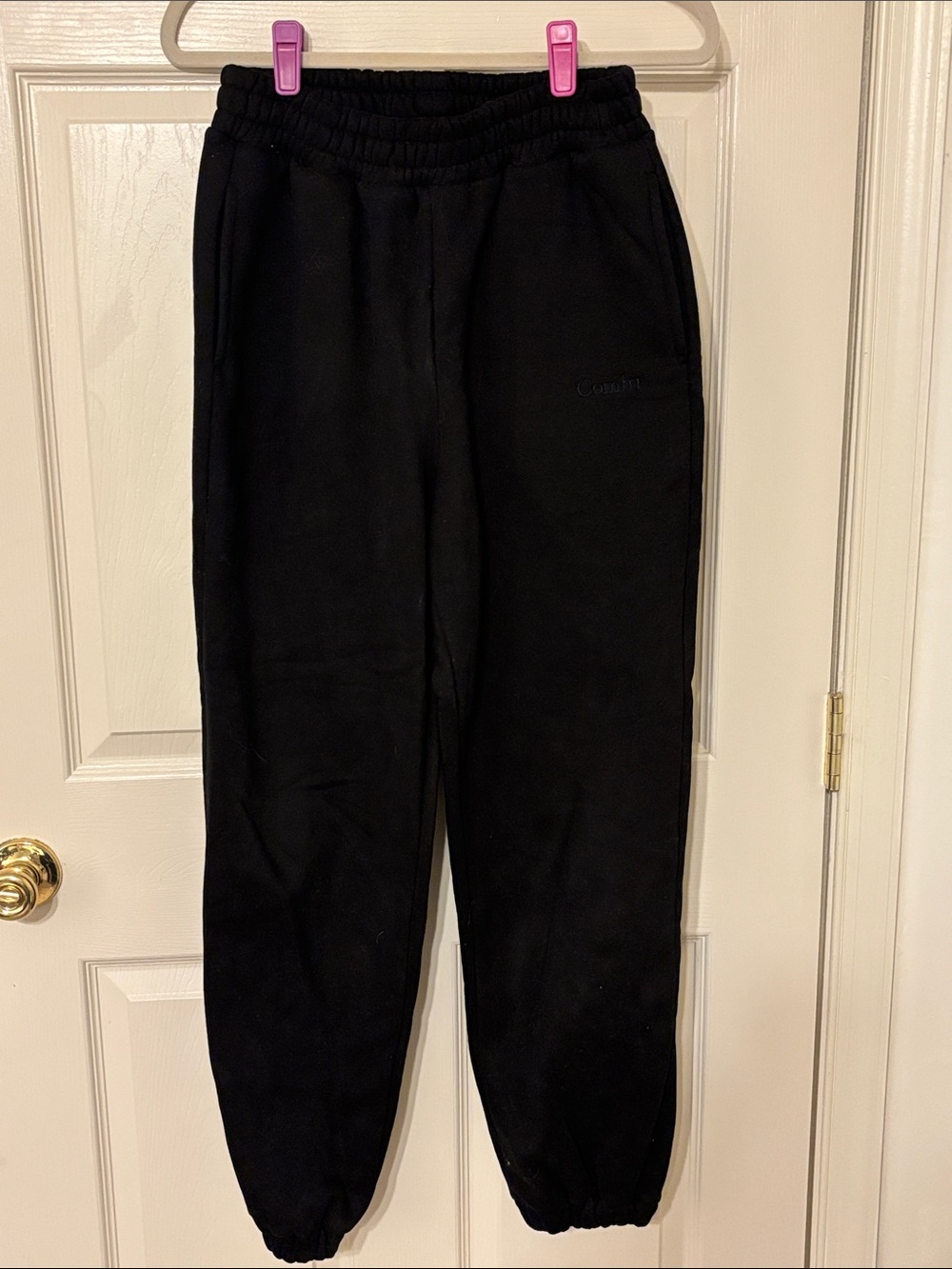 Comfrt Black Women's Sweatpants with Elastic Cuffs